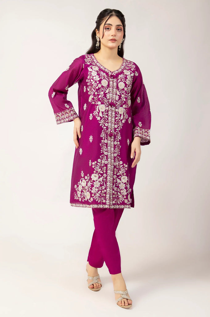 Dark Pink Embroidered 2PC
