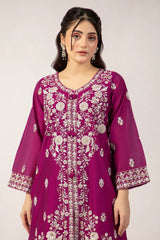 Dark Pink Embroidered 2PC