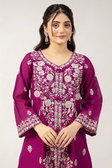 Dark Pink Embroidered 2PC