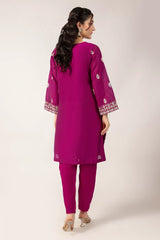 Dark Pink Embroidered 2PC