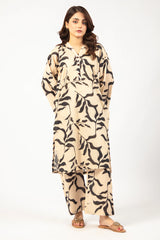 Beige Printed 2PC