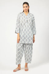 White Printed 2PC