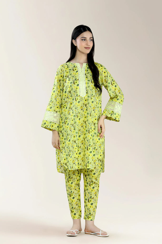 Print With Embroidery Lawn Multi 2Pc