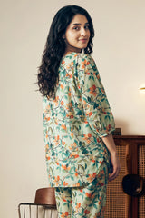 Printed Blue 2PC Suit