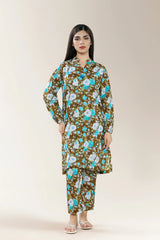 Printed Dobby Olive 2PC
