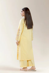 Embroidered Cambric Yellow 2PC