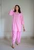 Embroidered Cotton Pink 2PC