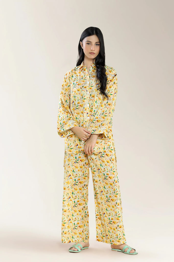 Basic Printed Lawn Cream 2Pc