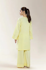 Embroidered Cambric Yellow 2PC