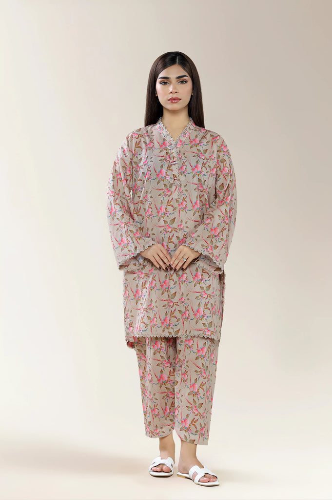 Printed Lawn Grey 2PC