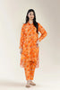 Printed Lawn-Orange 2Pc