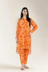 Printed Lawn-Orange 2Pc