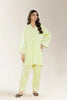 Embroidered Cotton Jacquard Lime 2PC
