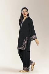 Embroidered Jacquard Black 2PC