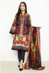 3PC Lawn Black Suit - Diners