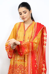 3PC Cambric Orange Suit - Diners