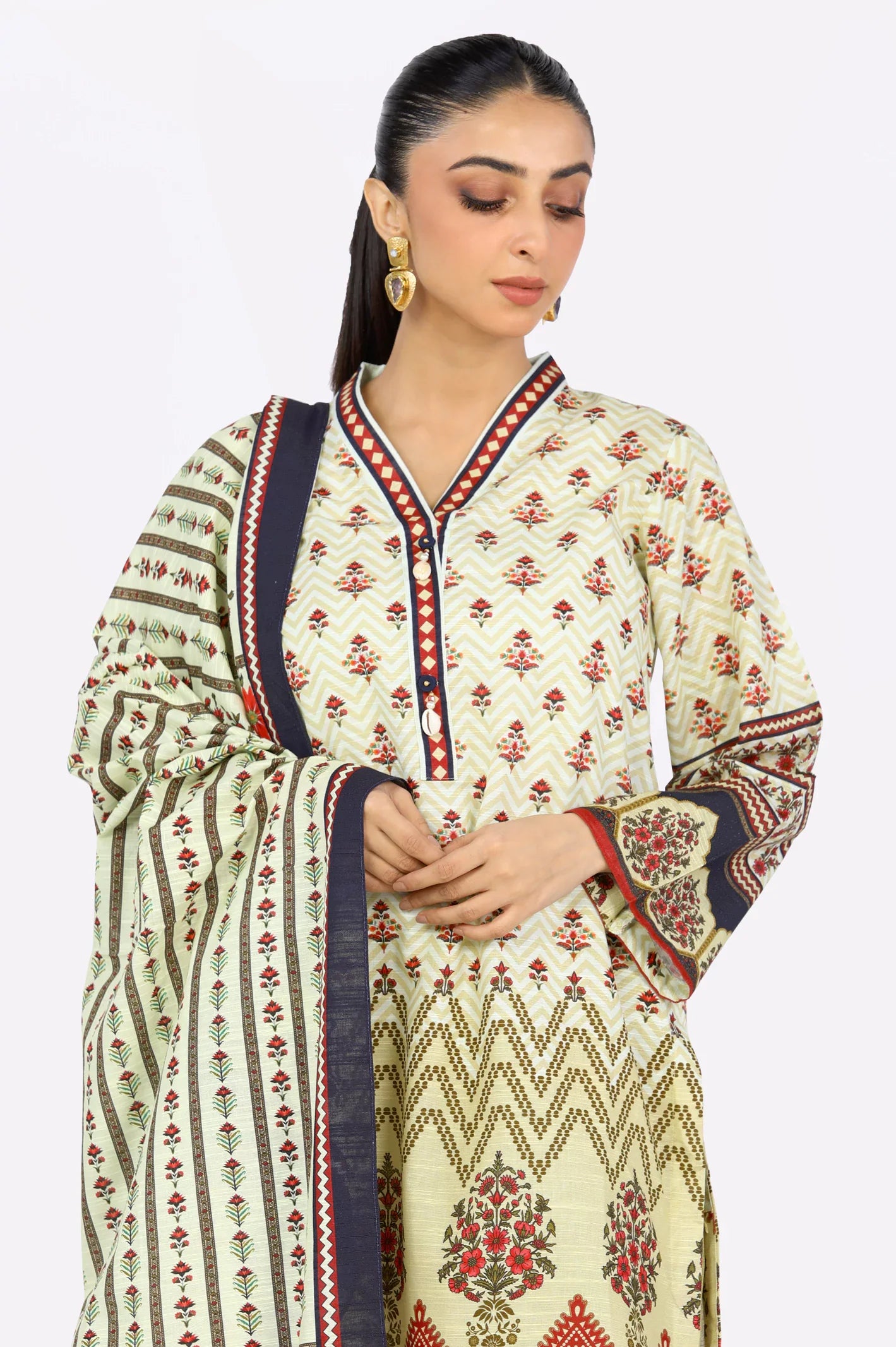 3PC Khaddar Beige Suit From Sohaye By Diners