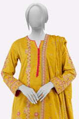 Mustard Embroidered 3PC