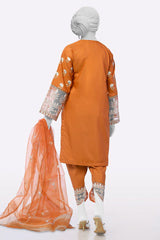 Rust Embroidered 3PC From Sohaye By Diners