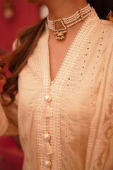 Cream Embroidered  3PC