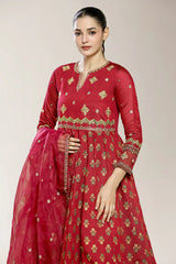 Embroidered Maroon 3PC