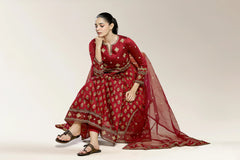Embroidered Maroon 3PC