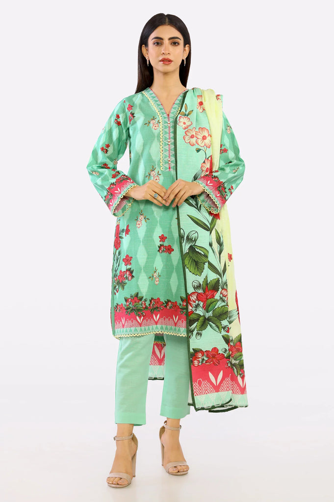 Green Printed 3PC From Sohaye By Diners