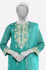 Green Embroidered 3PC