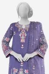 Purple Embroidered 3PC