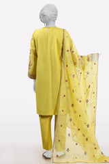 Yellow Embroidered 3PC