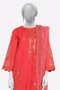 Red Embroidered 3PC