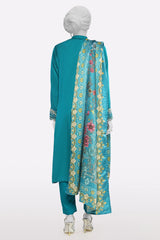Green Embroidered 3PC
