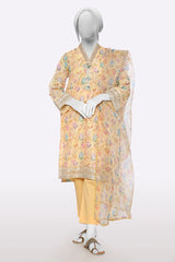 Yellow Embroidered 3PC From Sohaye By Diners