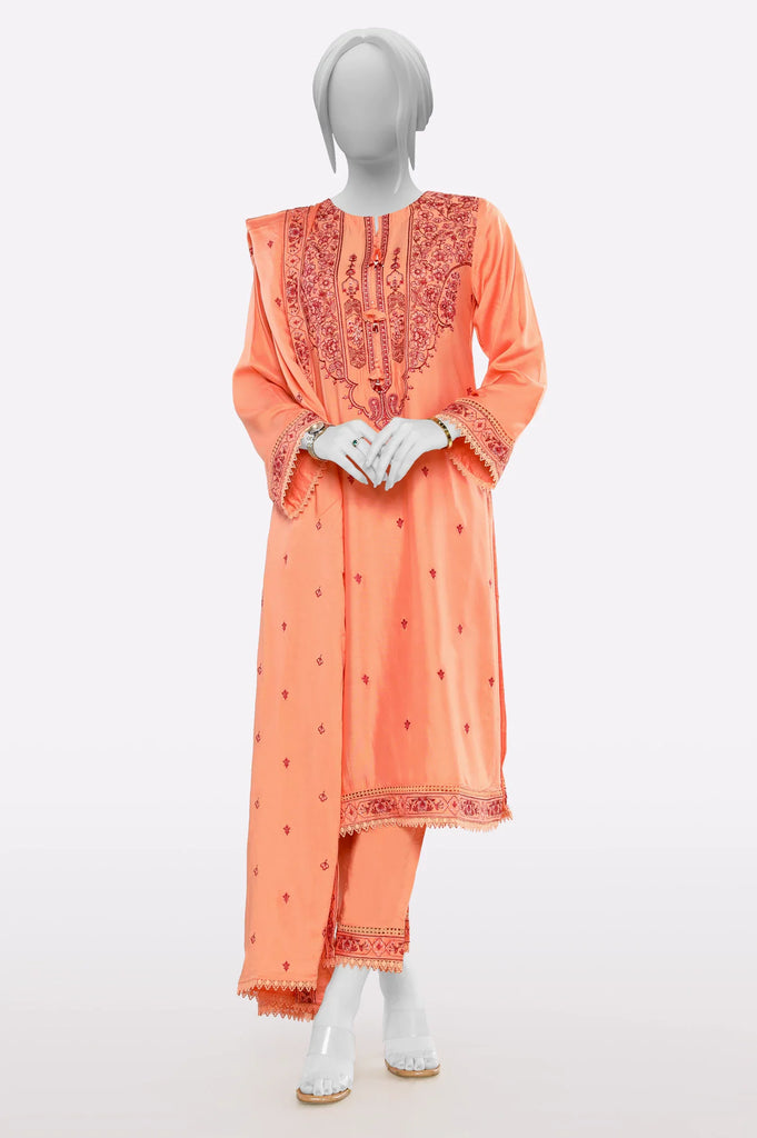 Peach Embroidered 3PC