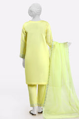 Yellow Embroidered 3PC