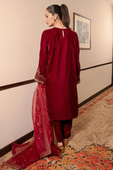 Maroon Embroidered 3PC