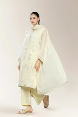 Embroidered Ivory 3PC