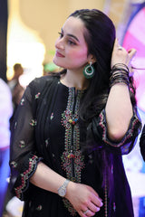 Embroidered Chiffon Black 3PC