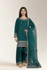 Embroidered Cotton Green 3PC