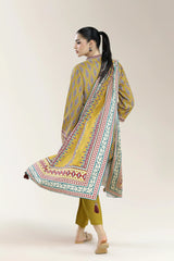 Printed Staple+Viscose Bana Dora Mustard 3Pc