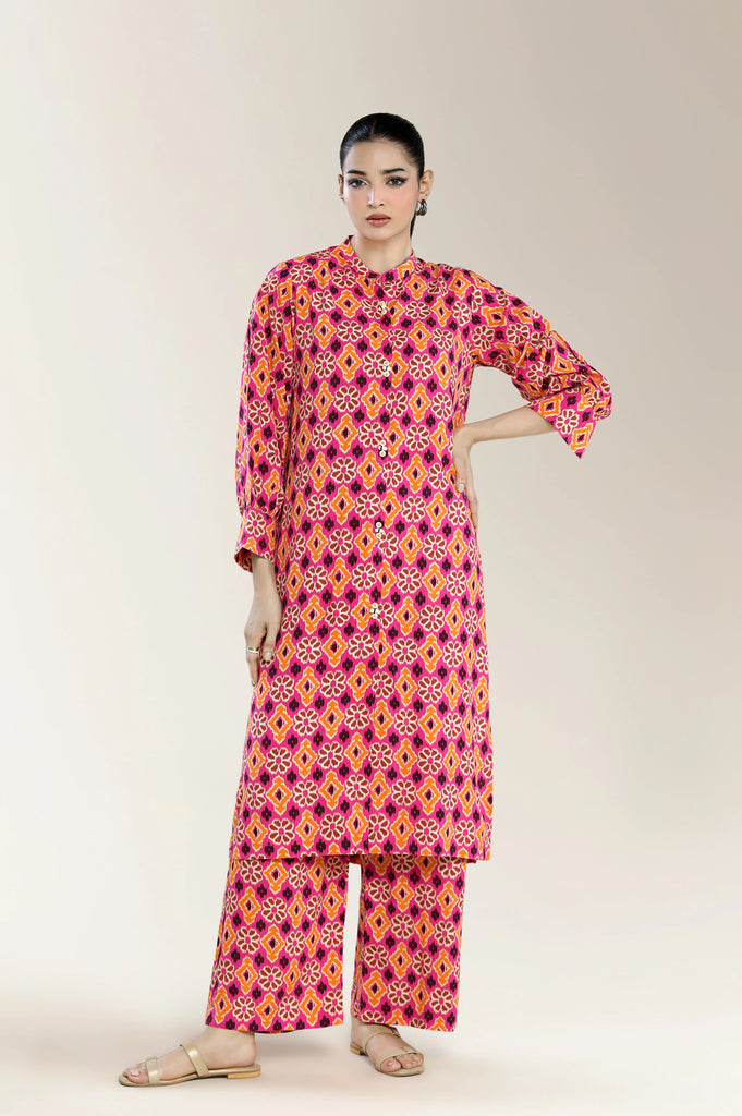 Printed Viscose Pink 2Pc
