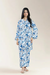 Printed Viscose Linen White 2Pc