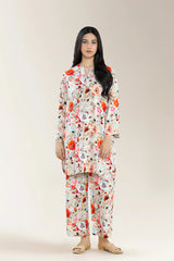 Printed Viscose Linen Light Grey 2Pc