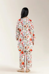 Printed Viscose Linen Light Grey 2Pc