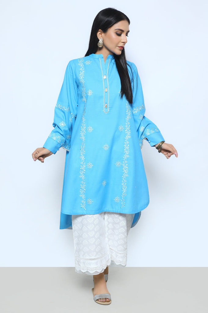 Dobby Blue Kurti - Diners