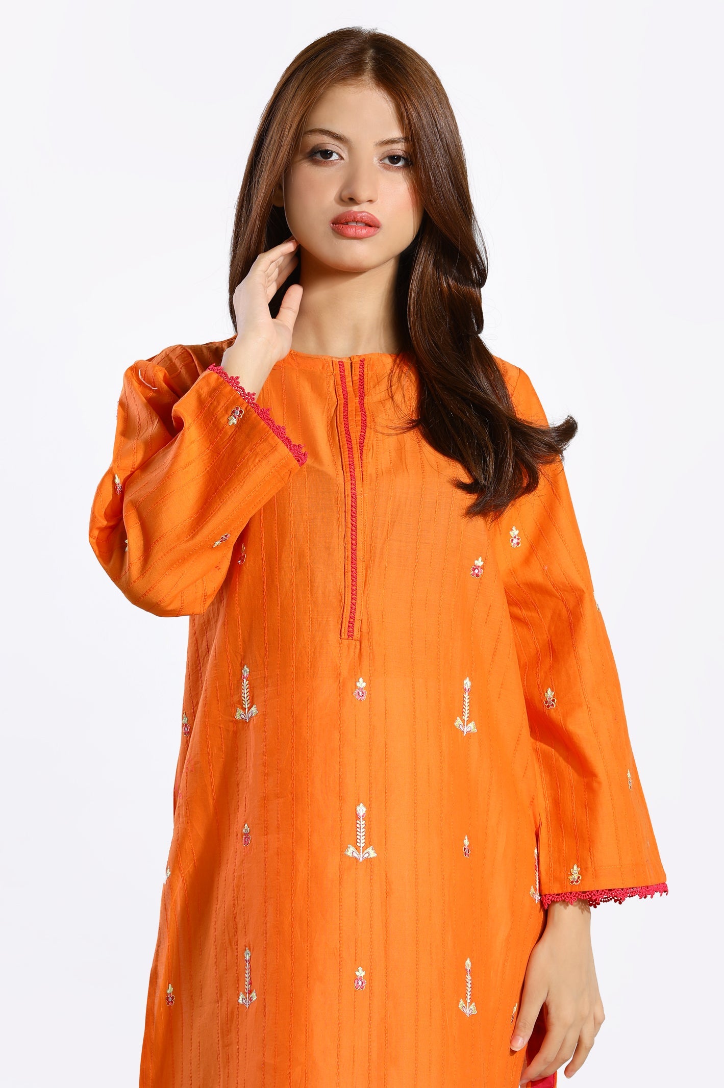 Orange Dobby Kurti - Diners