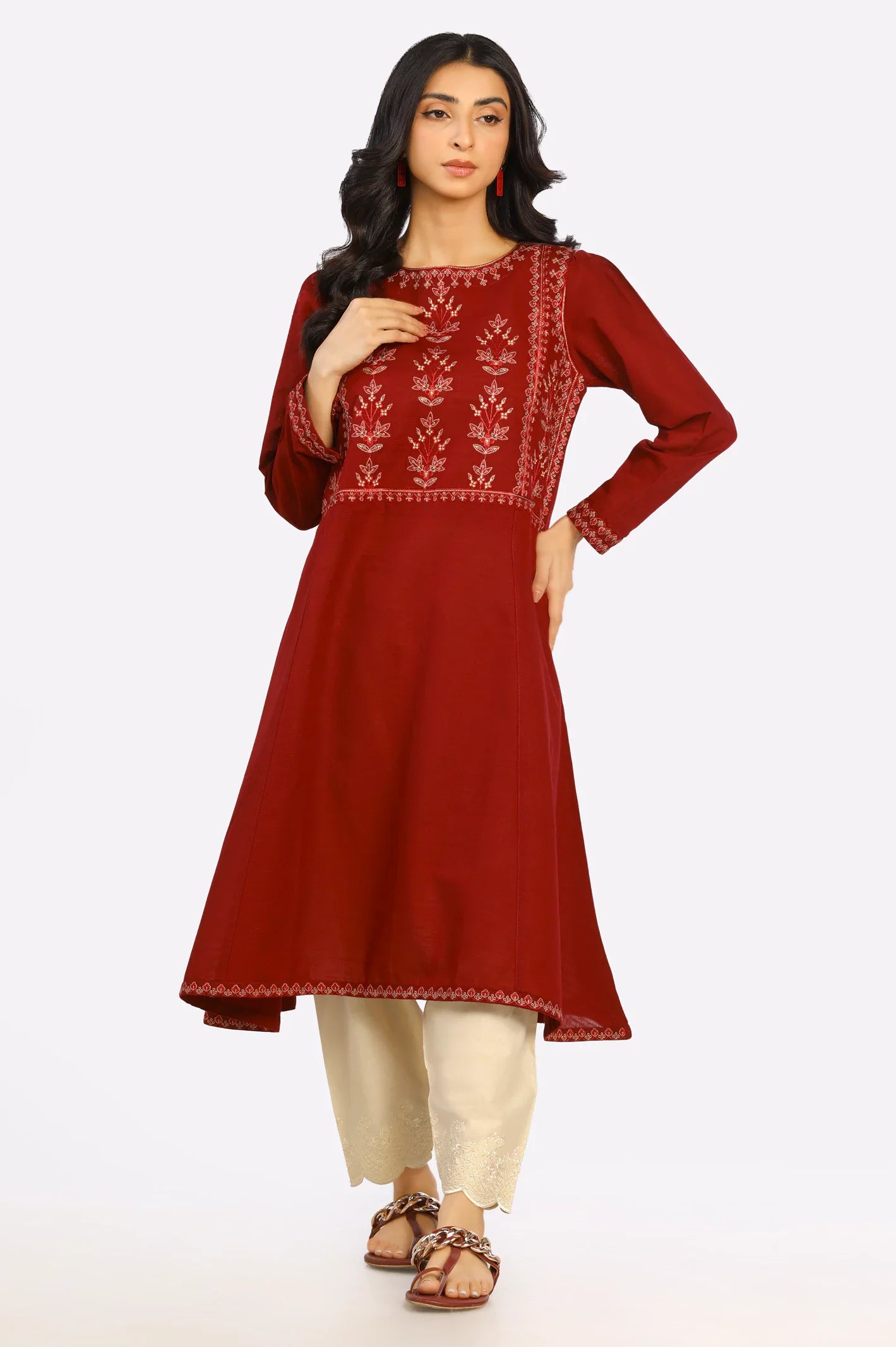 Khaddar Embroidered Kurti From Sohaye By Diners