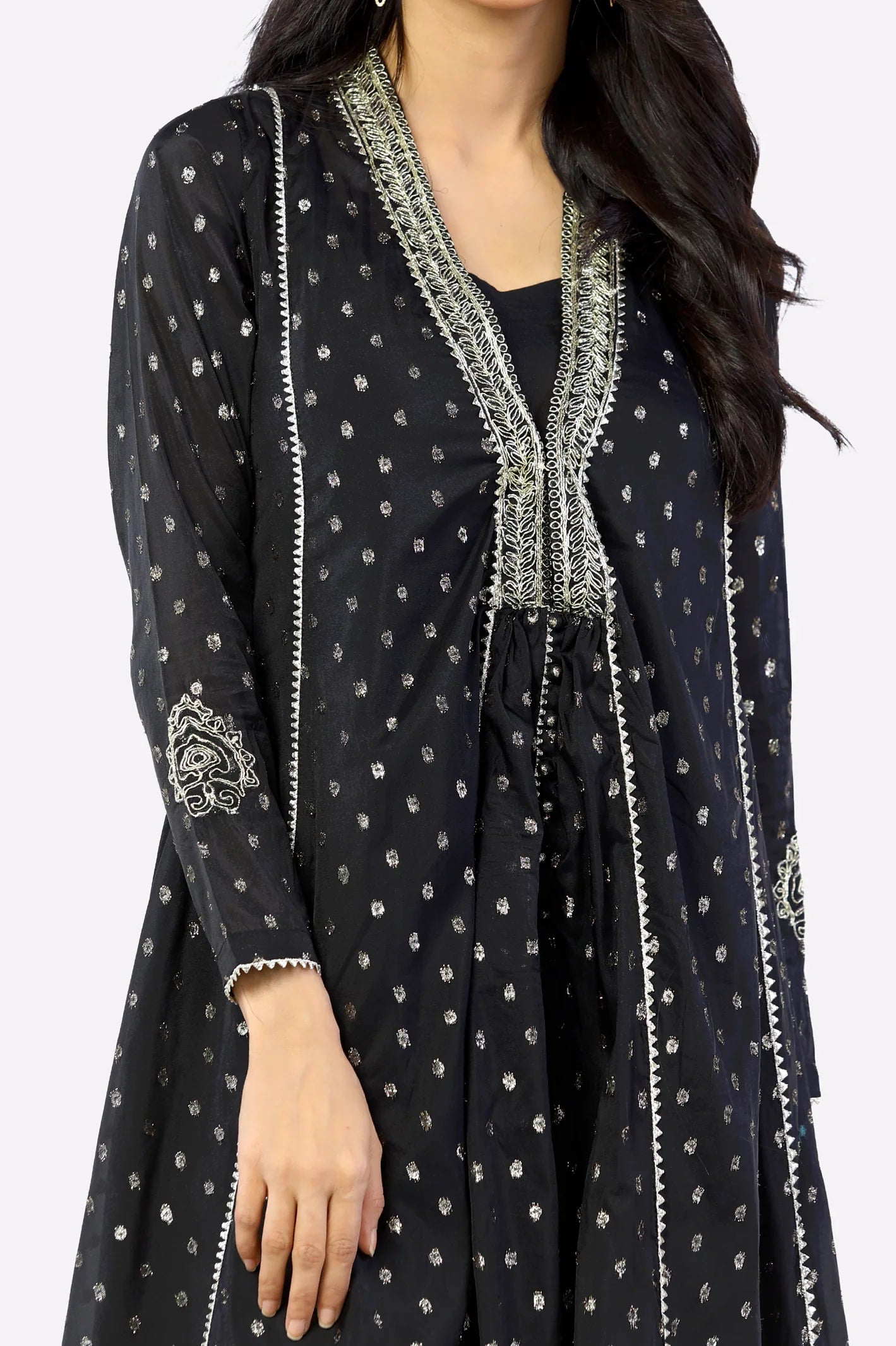 Black Stylised Kurti From Sohaye By Diners