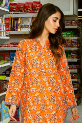 Khaddar Orange Kurti