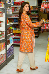 Khaddar Orange Kurti
